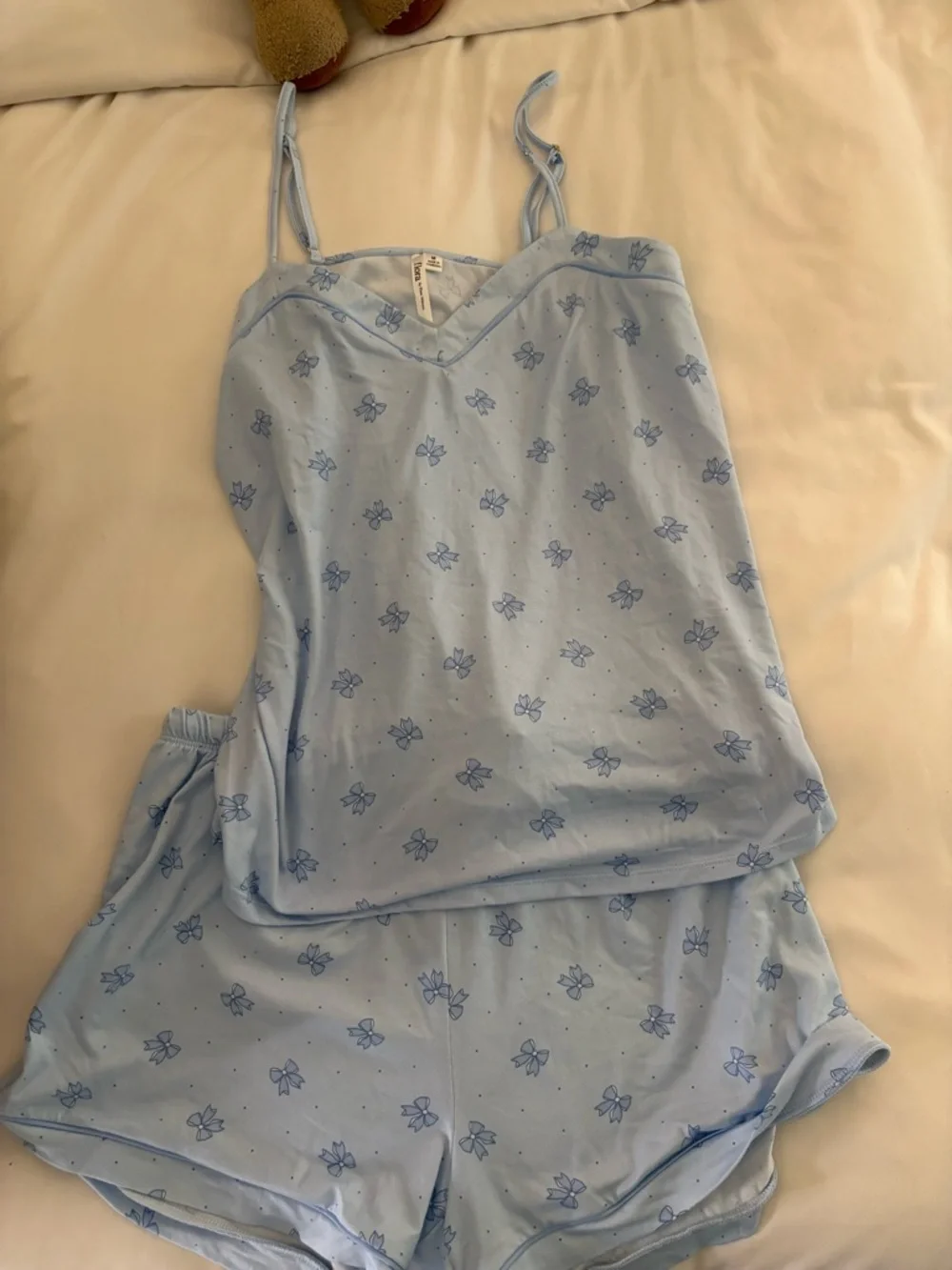 Light Blue Floral Cami & Short Sleep Set - Picture 4 of 4